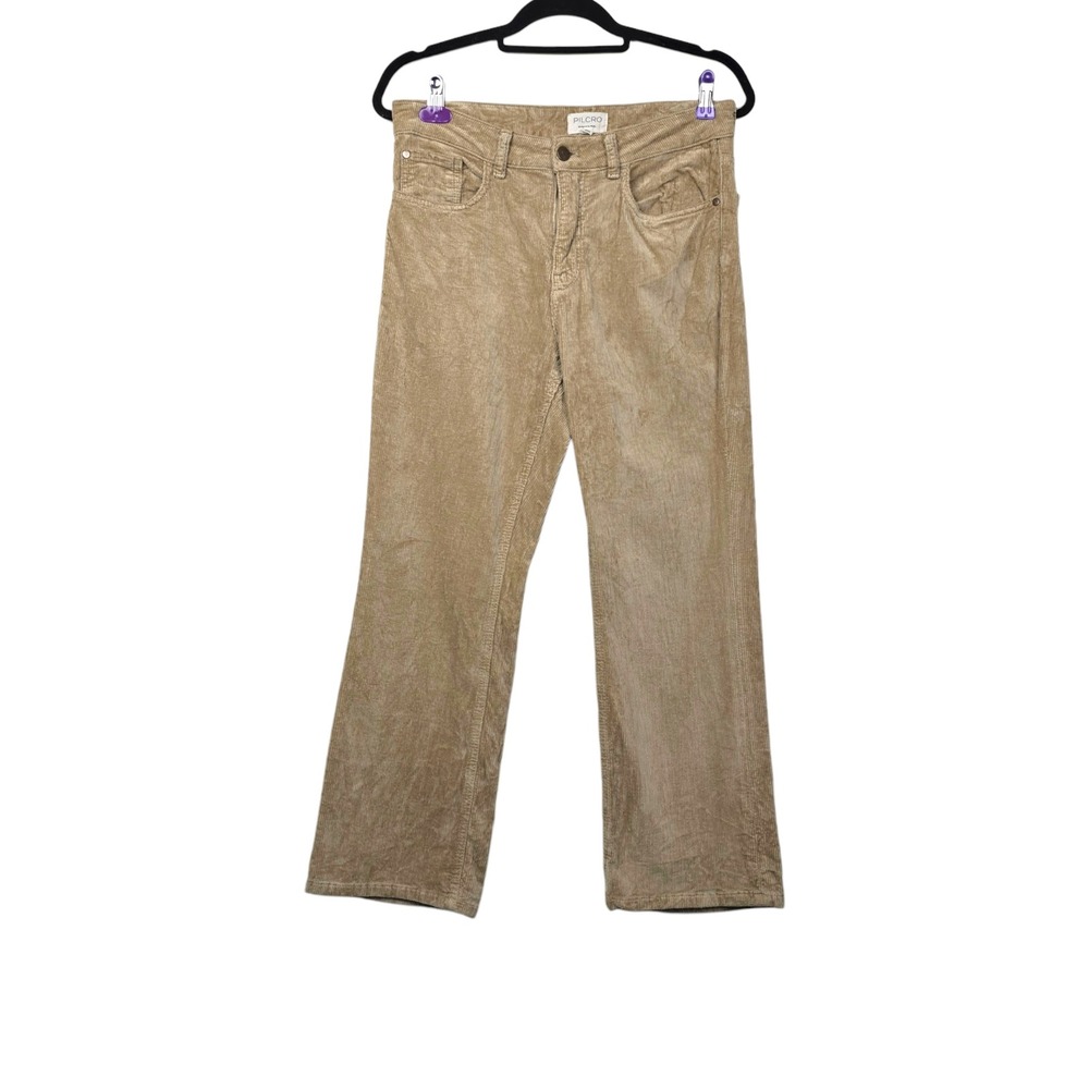 Anthropologie Womens Pilcro Tan Corduroy Straight Leg Pants Size 30